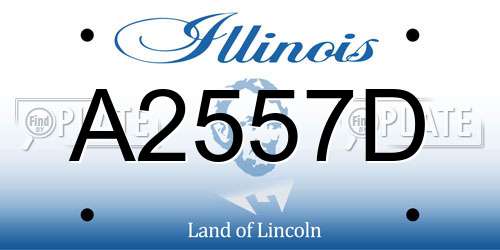 A2557D Illinois License Plate