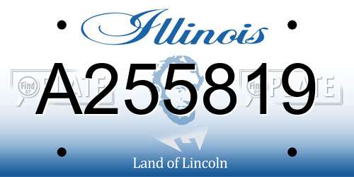 A255819 Illinois License Plate