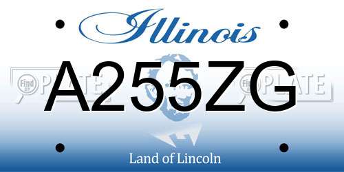 A255ZG Illinois License Plate
