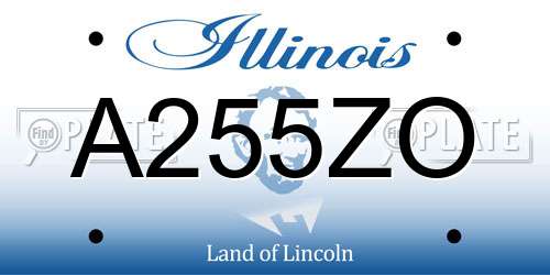 A255ZO Illinois License Plate