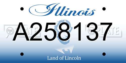 A258137 Illinois License Plate