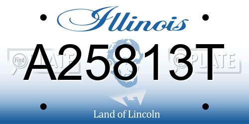 A25813T Illinois License Plate