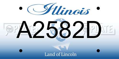 A2582D Illinois License Plate
