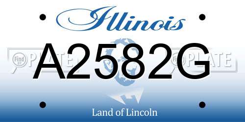 A2582G Illinois License Plate