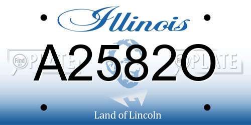 A2582O Illinois License Plate