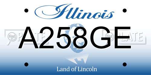 A258GE Illinois License Plate
