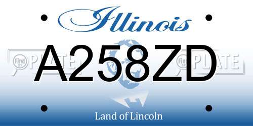A258ZD Illinois License Plate