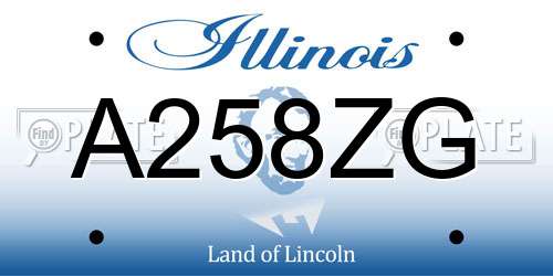 A258ZG Illinois License Plate