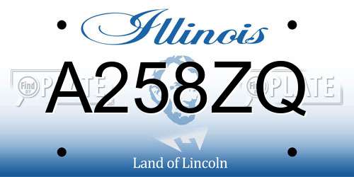 A258ZQ Illinois License Plate