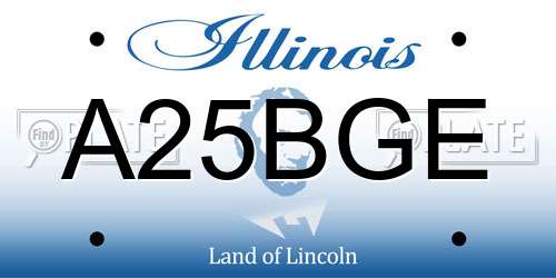 A25BGE Illinois License Plate