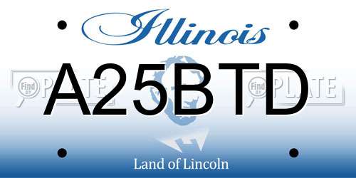 A25BTD Illinois License Plate