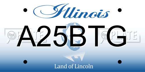 A25BTG Illinois License Plate