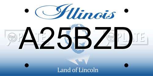A25BZD Illinois License Plate