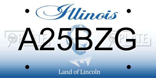 A25BZG Illinois License Plate