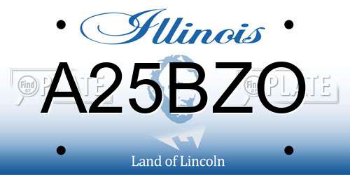 A25BZO Illinois License Plate