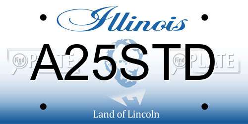 A25STD Illinois License Plate