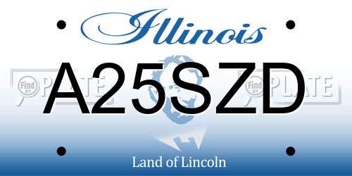 A25SZD Illinois License Plate