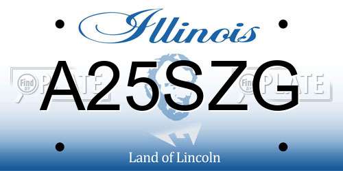 A25SZG Illinois License Plate