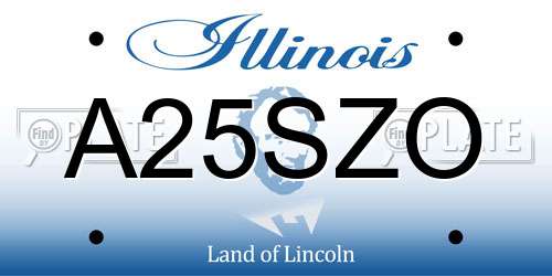 A25SZO Illinois License Plate