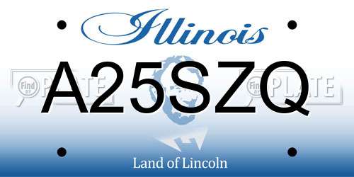 A25SZQ Illinois License Plate