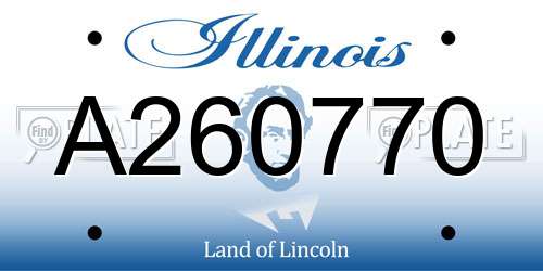 A260770 Illinois License Plate