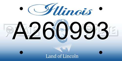 A260993 Illinois License Plate