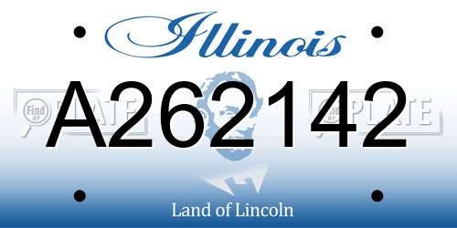 A262142 Illinois License Plate