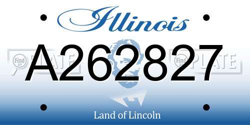 A262827 Illinois License Plate