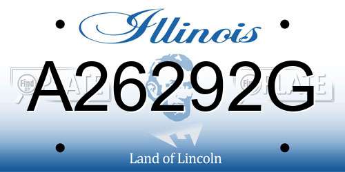 A26292G Illinois License Plate