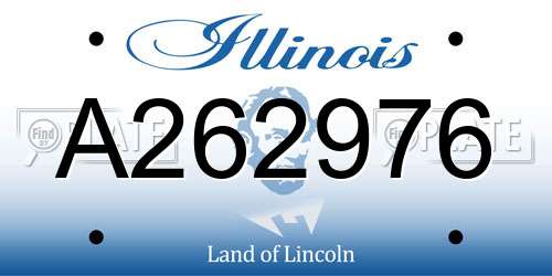 A262976 Illinois License Plate