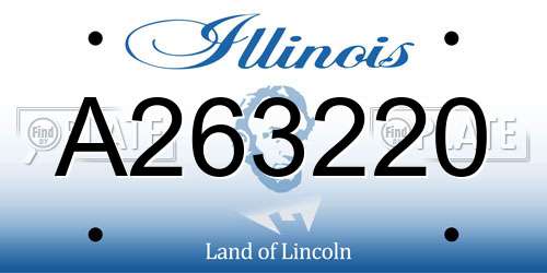 A263220 Illinois License Plate