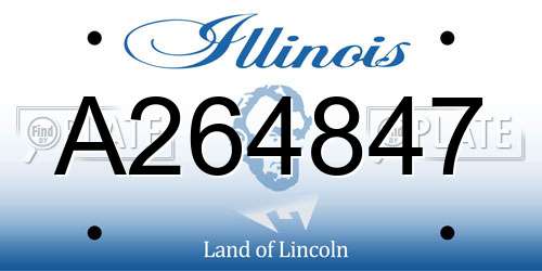 A264847 Illinois License Plate