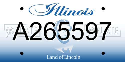 A265597 Illinois License Plate