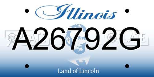 A26792G Illinois License Plate