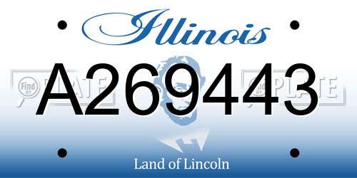 A269443 Illinois License Plate