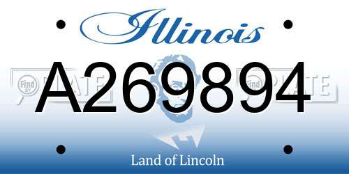 A269894 Illinois License Plate