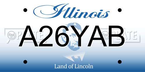 A26YAB Illinois License Plate