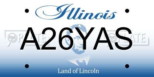 A26YAS Illinois License Plate