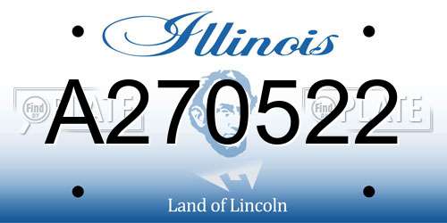 A270522 Illinois License Plate