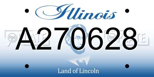 A270628 Illinois License Plate