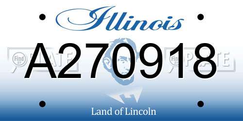 A270918 Illinois License Plate