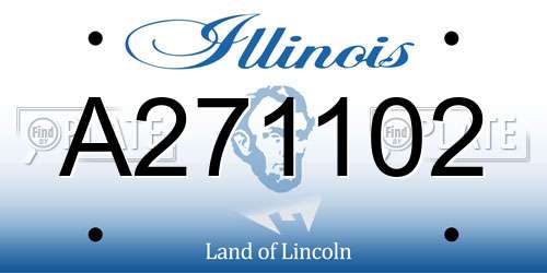 A271102 Illinois License Plate