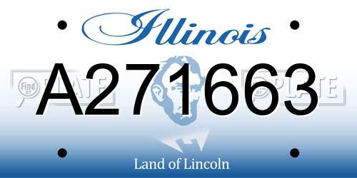 A271663 Illinois License Plate