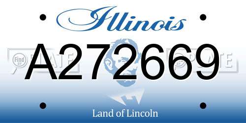 A272669 Illinois License Plate
