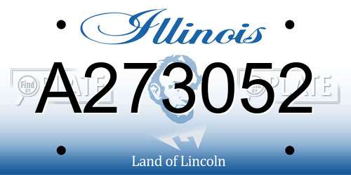 A273052 Illinois License Plate