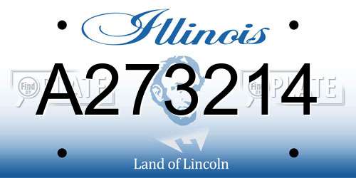 A273214 Illinois License Plate