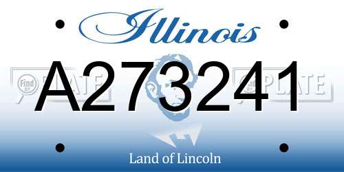 A273241 Illinois License Plate