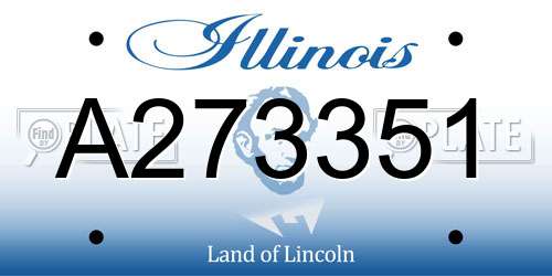 A273351 Illinois License Plate
