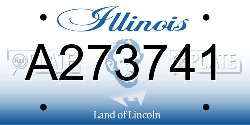 A273741 Illinois License Plate