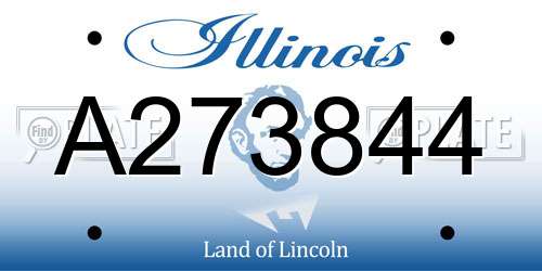 A273844 Illinois License Plate